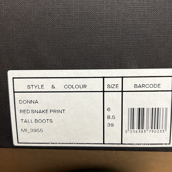 NWT Miista Red Snake Print Donna Tall Patent Boots - Picture 9 of 9